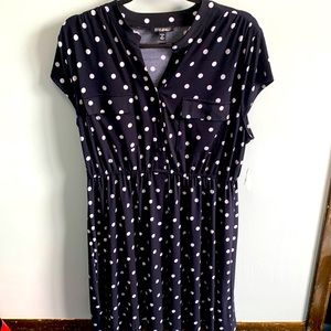 NWT Navy Polka Dot Shirtdress